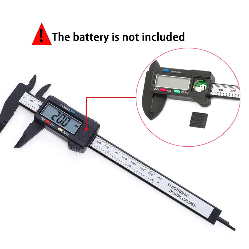 150mm 100mm Electronic Digital Caliper Carbon Fiber Dial Vernier Caliper Gauge Micrometer Measuring Tool Digital Ruler