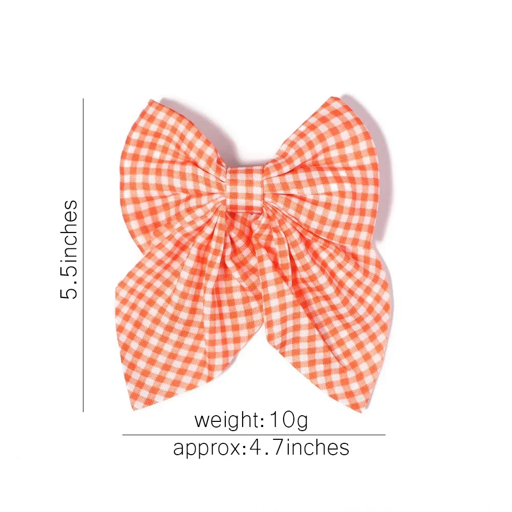 2Pcs/set Women Girls Sweet Solid Bowknot Hair Clips Print Bows Hairpins Ribbon Barrettes Duckbill Clip Headwear Hair Accessories