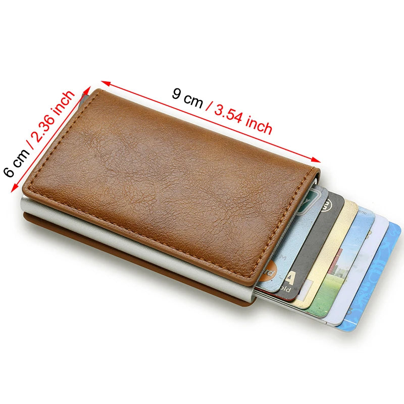 Rfid Credit Card Holder Men Wallets Bank Cardholder Case Small Leather Slim Thin Magic Mini Wallet Smart Minimalist Wallet  2023