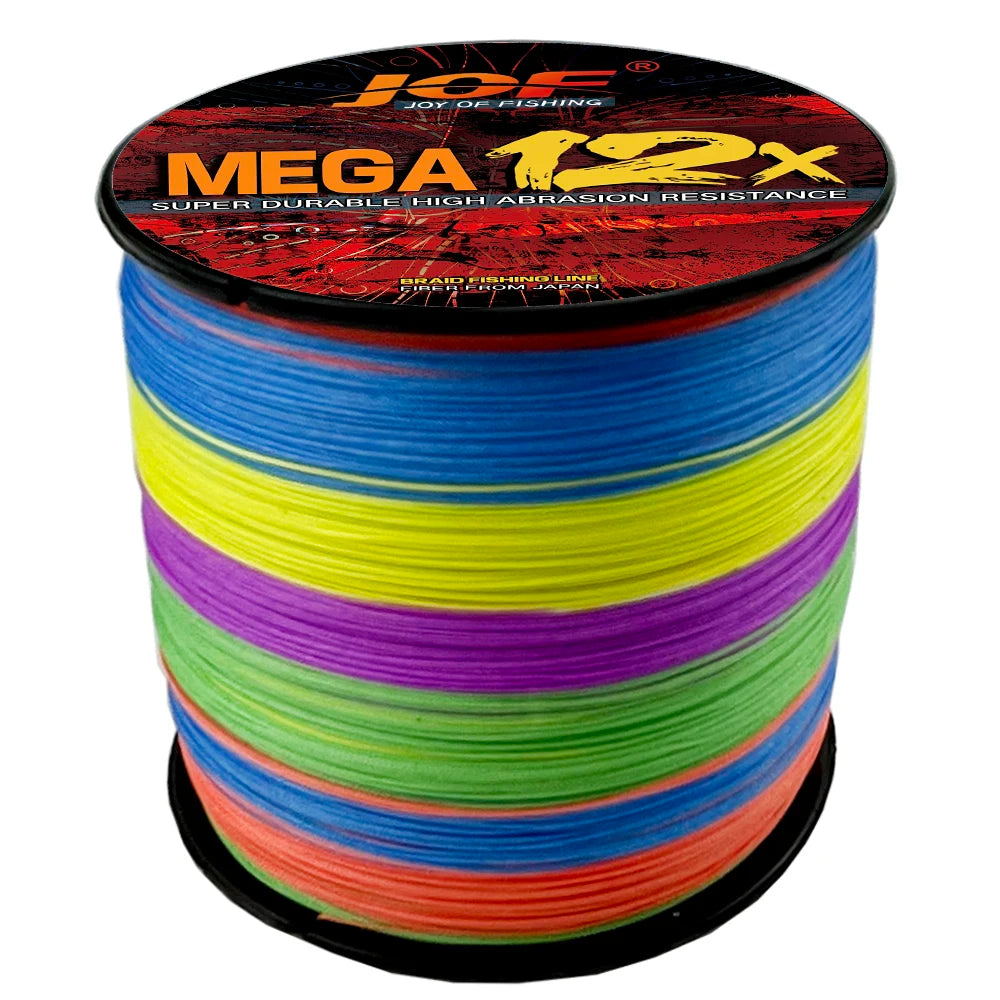 JOF Fishing Lines 300M 500M 12 Strands Braided Line Multifilament PE Fishing Line 25/30/39/50/65/77/92/120LB 0.16-0.55mm