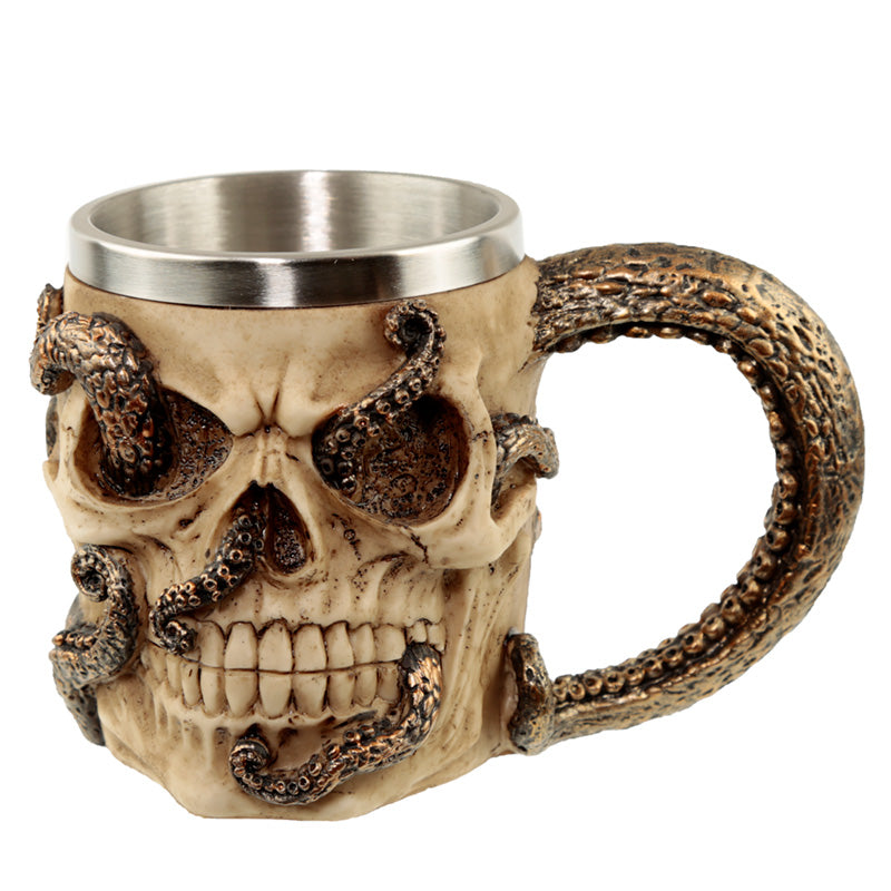 Collectable Decorative Bronze Octopus Skull Tankard SK312-0