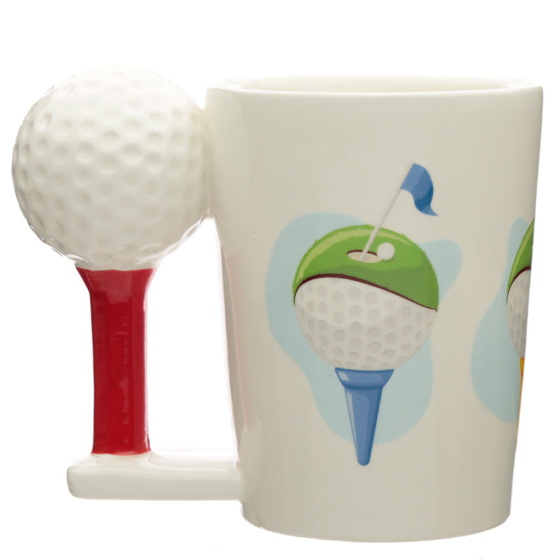 Ceramic Golf Ball and Tee Shaped Handle Mug SMUG319-0