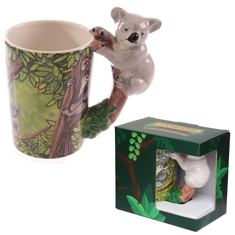 Novelty Ceramic Jungle Mug with Koala Shaped Handle SMUG55-0