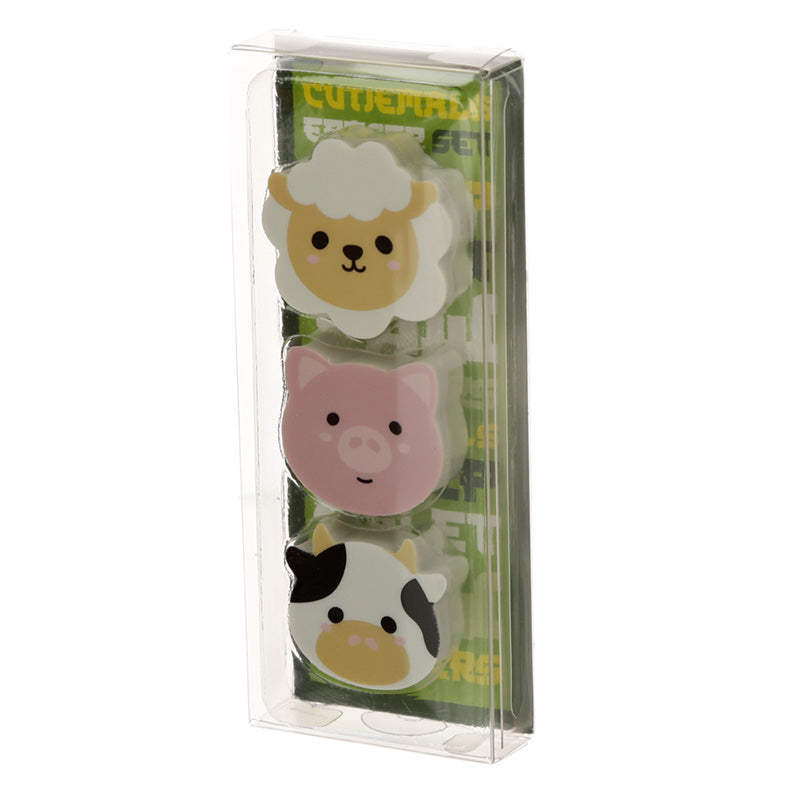 Adoramals Farm 3 Piece Eraser Set STA116-0