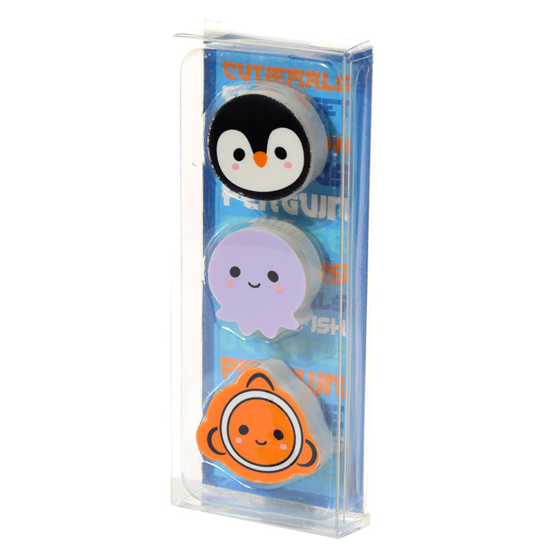 Eraser 3 Piece Set - Adoramals Sealife STA251-0