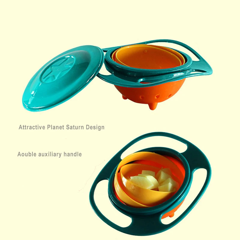 Universal Gyro Bowl Children Rotary Balance Novelty Gyro 360 Rotate Spill Proof Feeding Dishes Baby Training Rotary Balance Toy