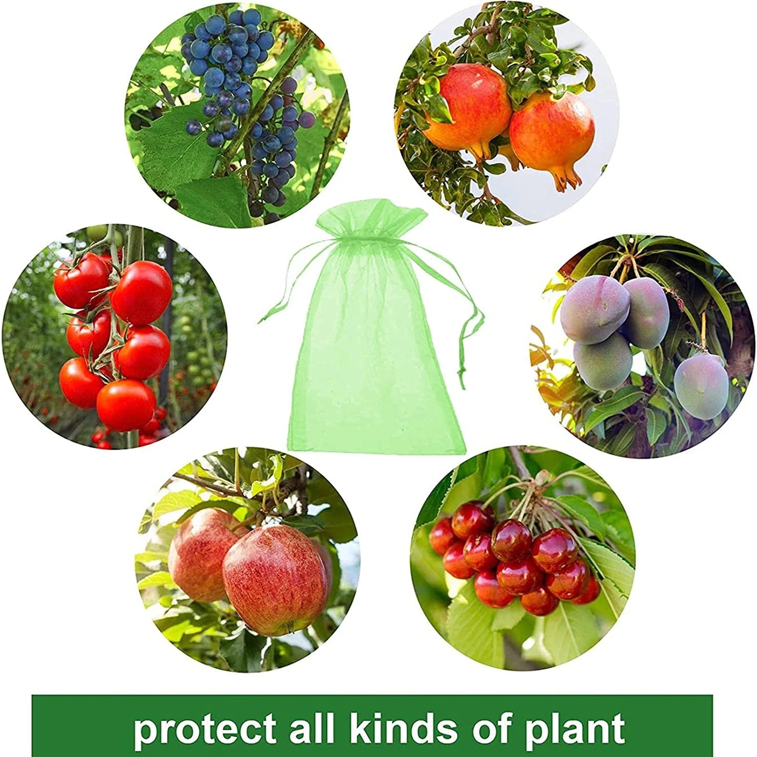 100/50/20Pcs Grape Protection Bags with Drawstring Fruit Protection Mesh Bag Protective Pouches for Strawberry Organza Gift Bags