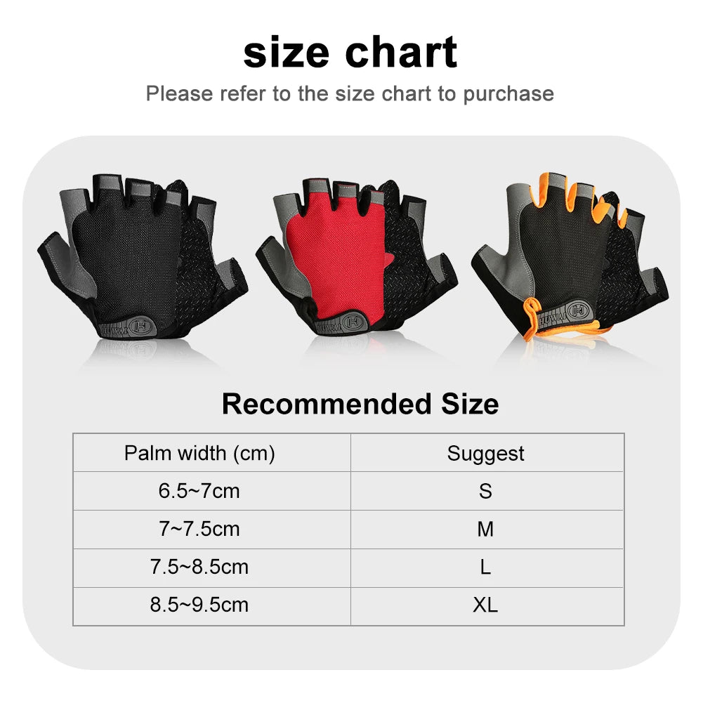 Half Finger Gloves Gym Fitness Anti-Slip Women Men Gel Pad Gloves  Gym Cycling Fingerless Gloves Bicycle Accessories