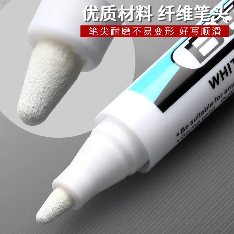 0.7/1.0/2.5MM White Permanent Marker Pens 1/3Pcs Paint Markers For Wood Rock Plastic Leather Glass Stone Metal Art Supplies