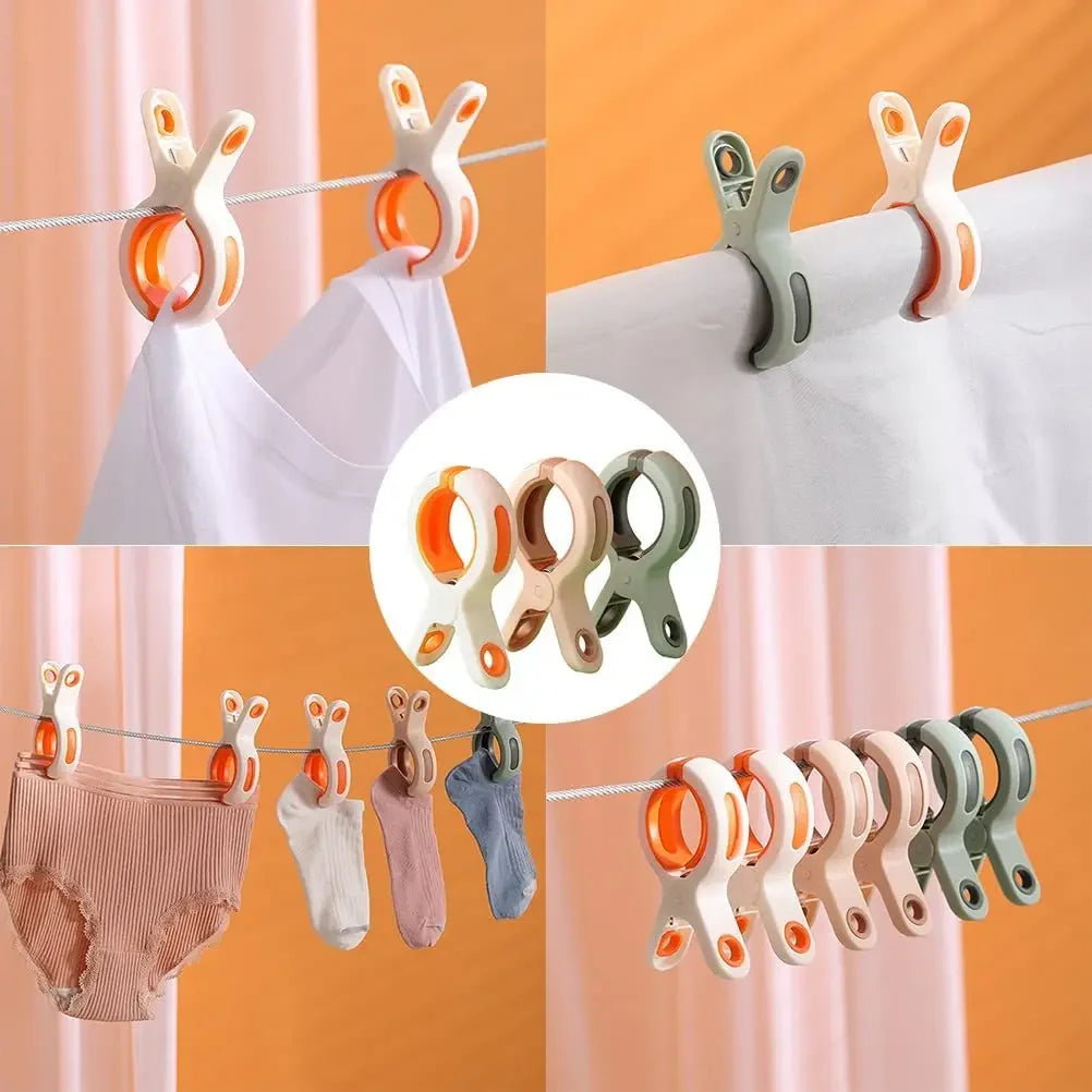 1/5pc Large Beach Towel Clips Plastic Strong Windproof Clothes Pegs Quilt Hanging Clip Reusable Non-slip Fixed Drying Clothespin