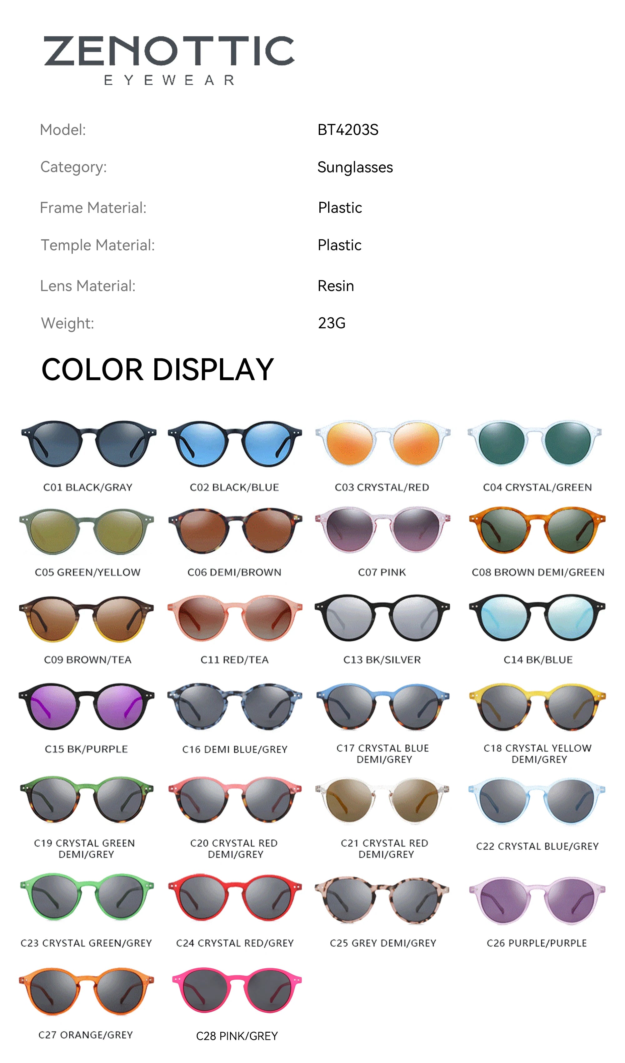 ZENOTTIC Retro Polarized Sunglasses 2023 2024 Men Women Vintage Small Round Frame Sun Glasses Polaroid Lens UV400 Goggles Shades