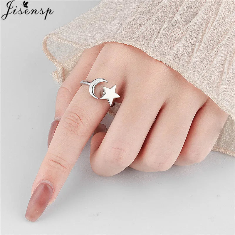 Luxury Fashion Fidget Spinner Ring Anxiety for Women Multiple Crystal Planet Butterfly Finger Rings Anti Stress Wedding Jewerly