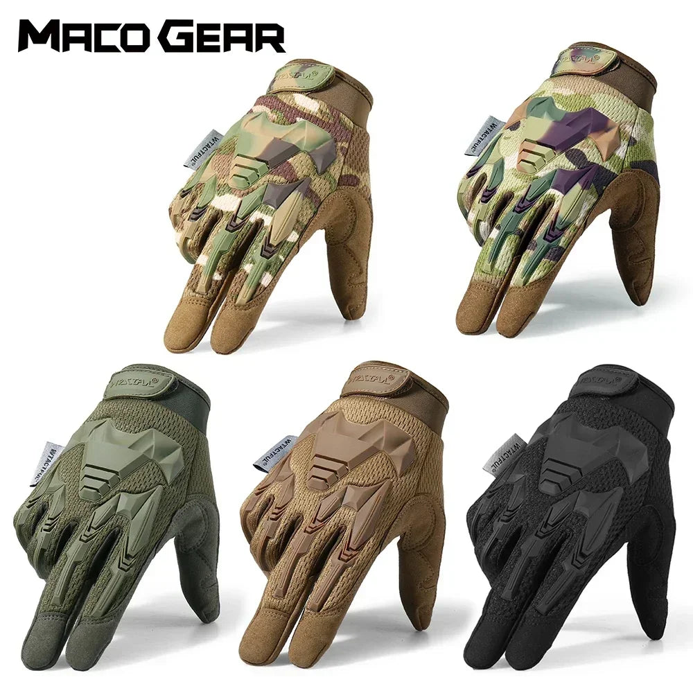 Multicam Tactical Glove Camo Army Combat Airsoft Bicycle Outdoor Hiking Shooting Paintball Hunting Full Finger Gloves for Men