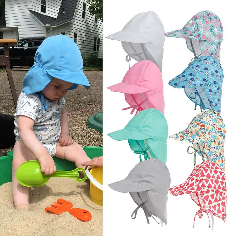 2023New Summer Baby Sun Hat Baby Girls Boys Caps Cartoon Panama Children's Hat UV Protection Travel Beach Kid Bucket Hat SPF 50+