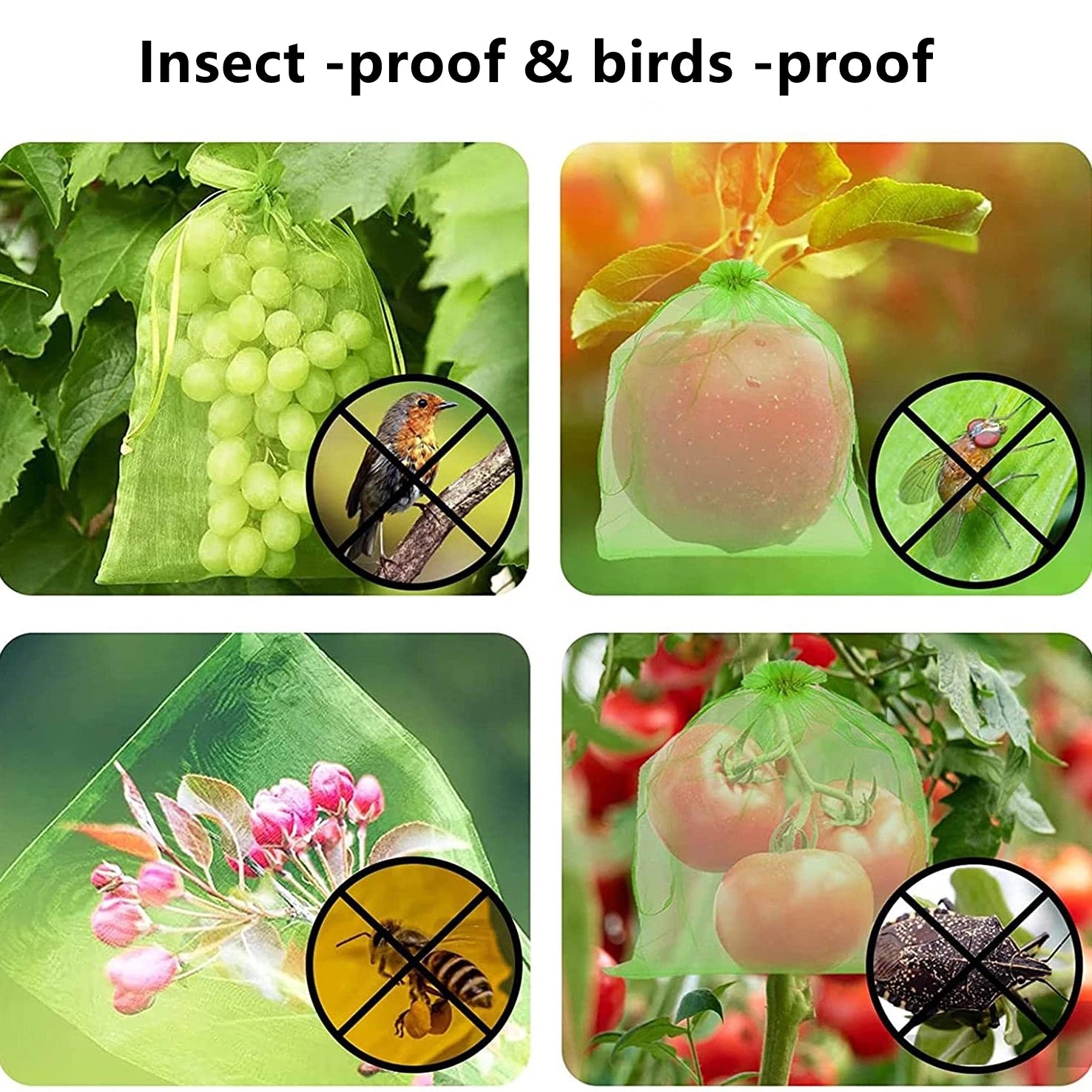 100/50/20Pcs Grape Protection Bags with Drawstring Fruit Protection Mesh Bag Protective Pouches for Strawberry Organza Gift Bags