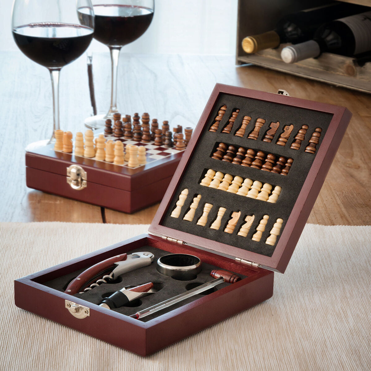 Chess Wine Set InnovaGoods 37 Pieces-0