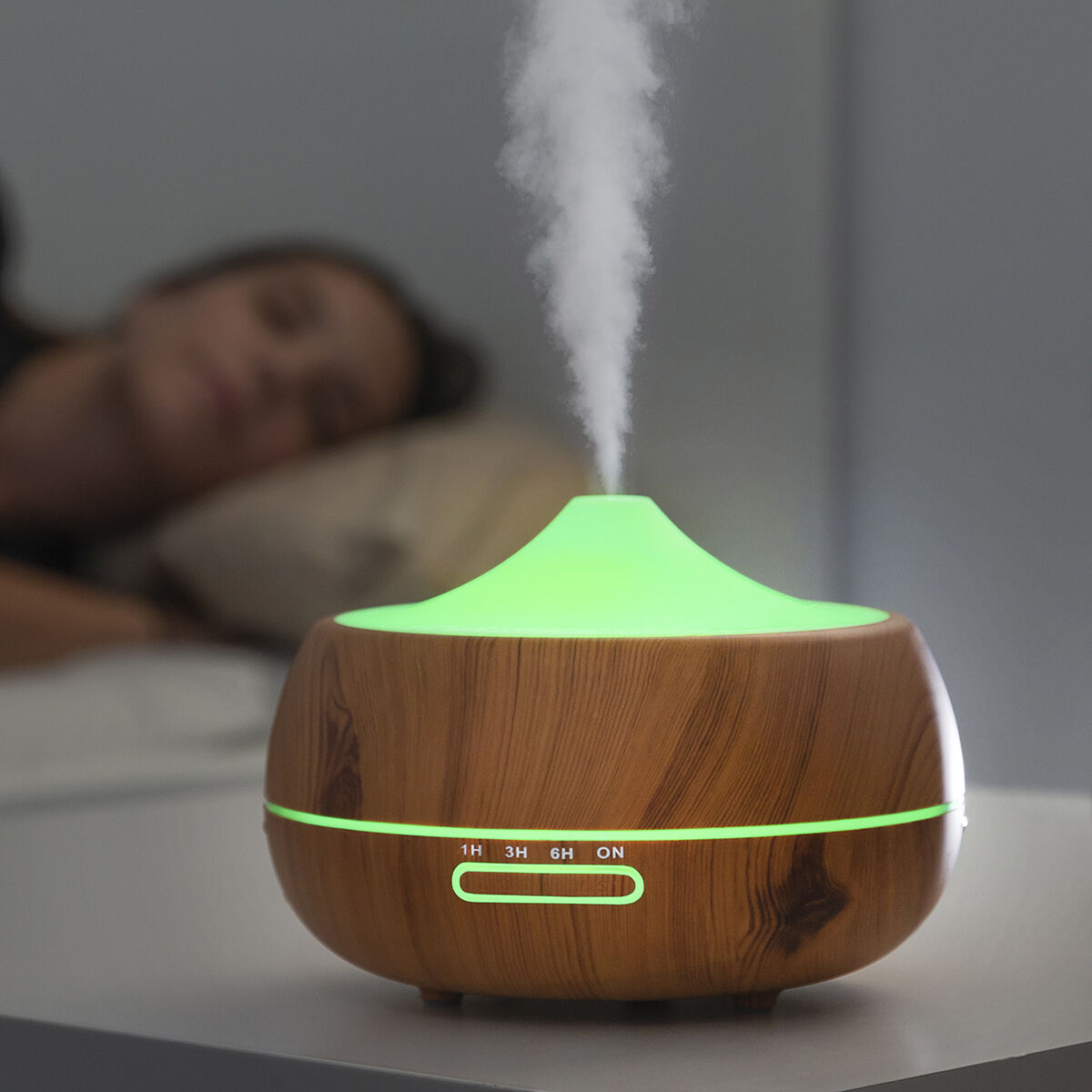 Aroma Diffuser Humidifier with Multicolour LED Wooden-Effect InnovaGoods-7