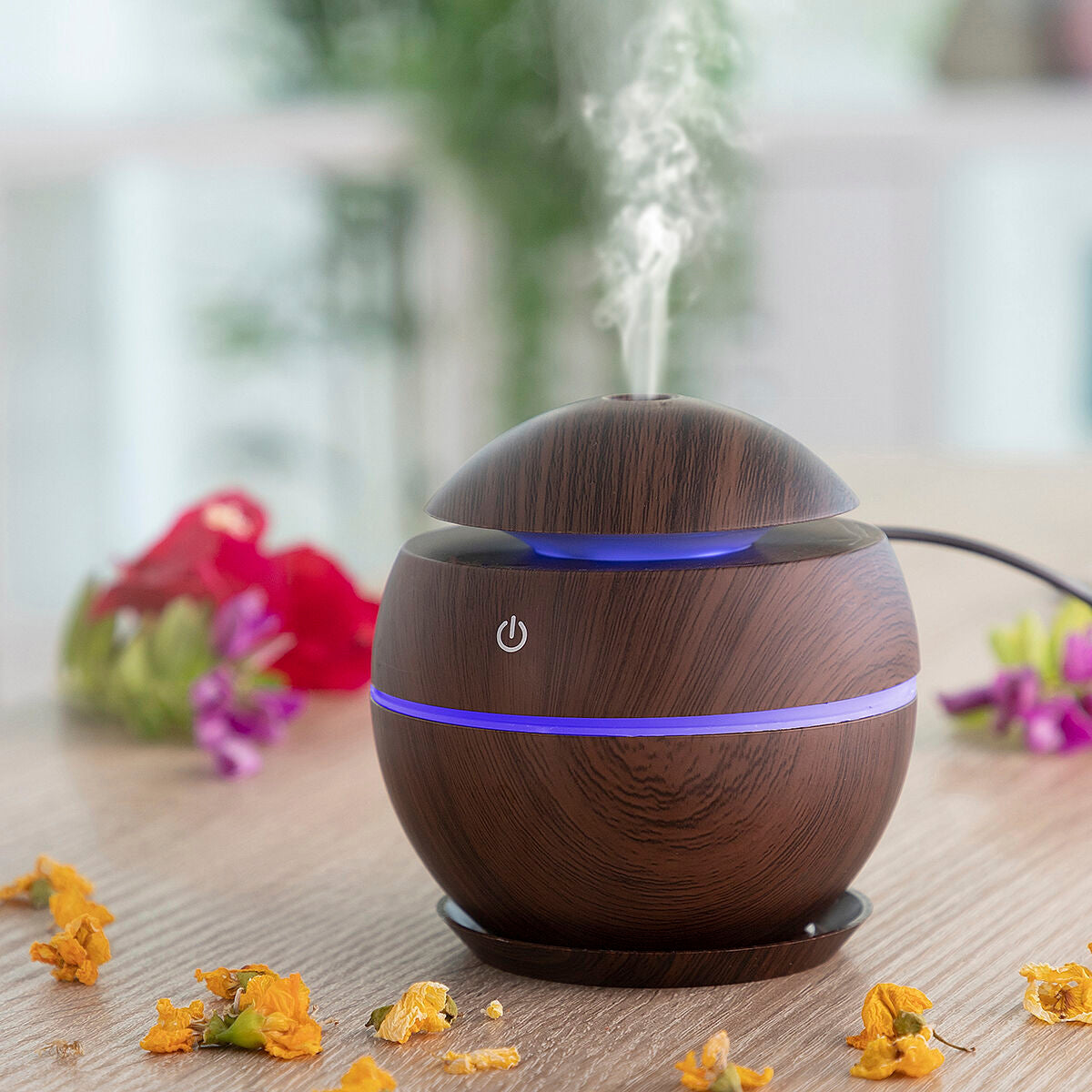 Mini Humidifier Scent Diffuser Dark Walnut InnovaGoods-0