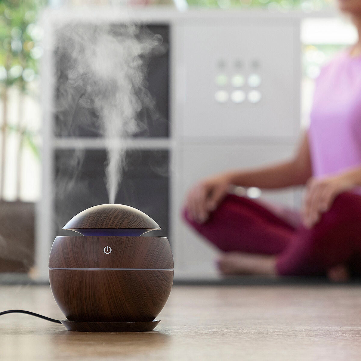 Mini Humidifier Scent Diffuser Dark Walnut InnovaGoods-9