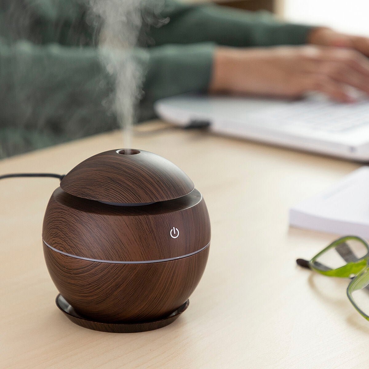 Mini Humidifier Scent Diffuser Dark Walnut InnovaGoods-8