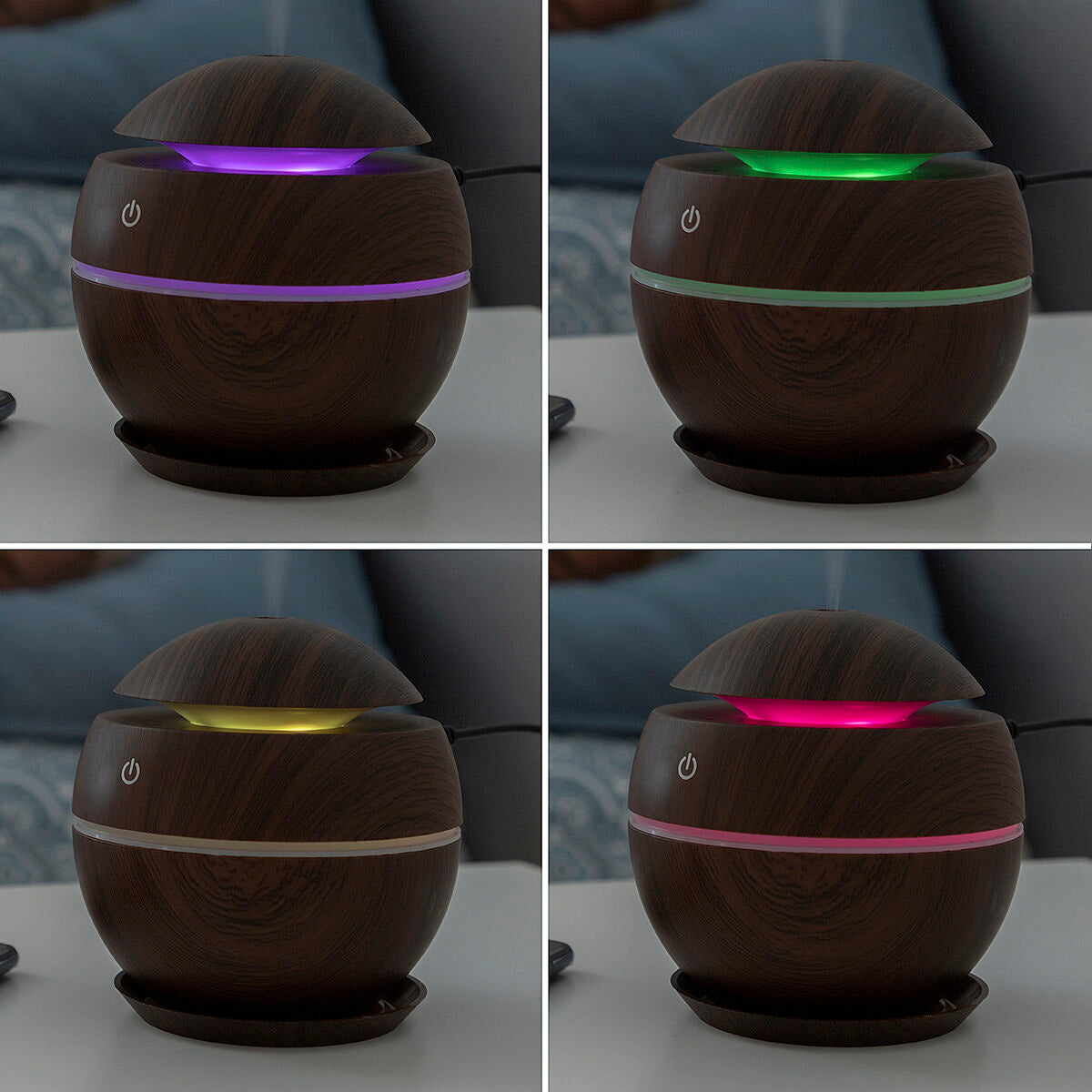 Mini Humidifier Scent Diffuser Dark Walnut InnovaGoods-7