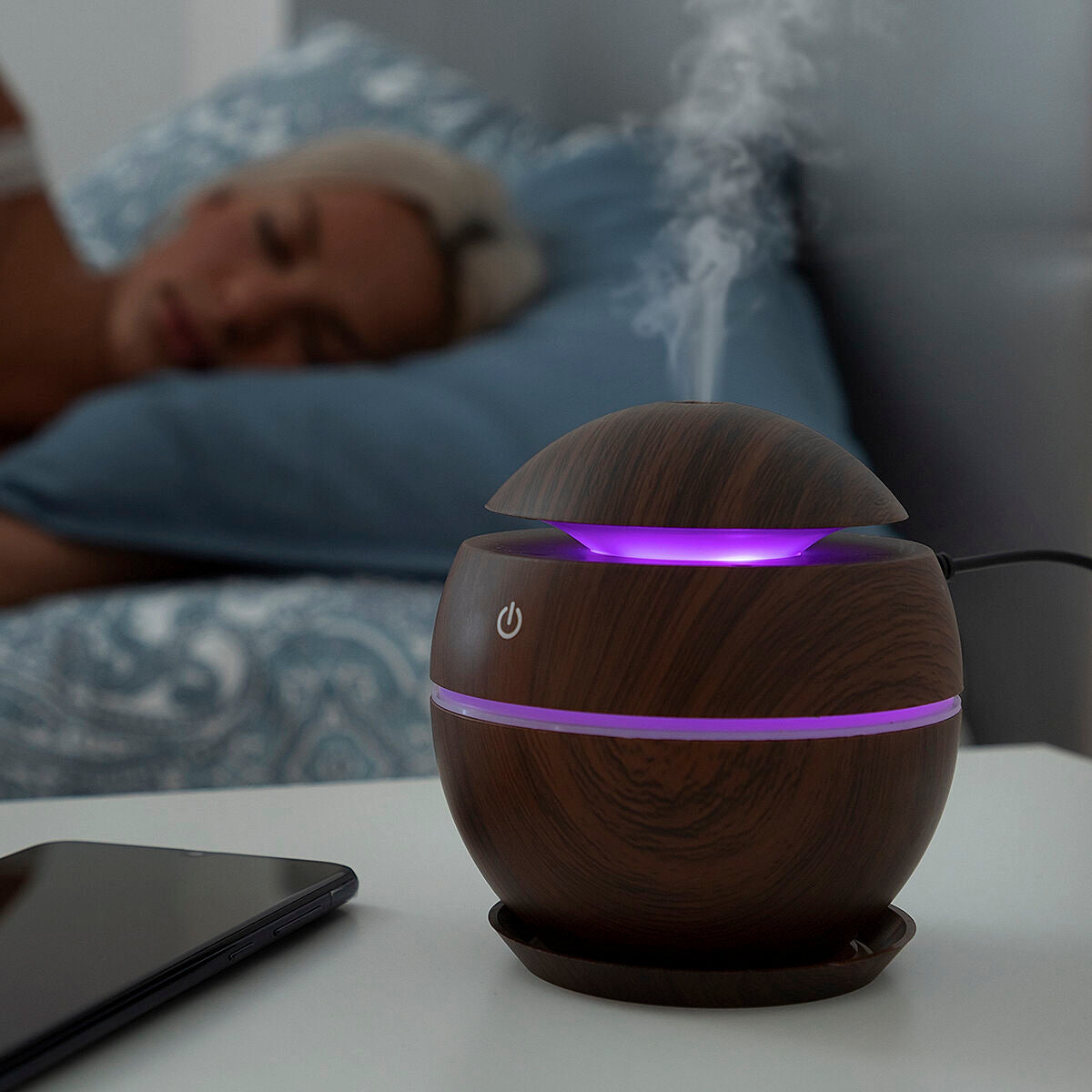 Mini Humidifier Scent Diffuser Dark Walnut InnovaGoods-4