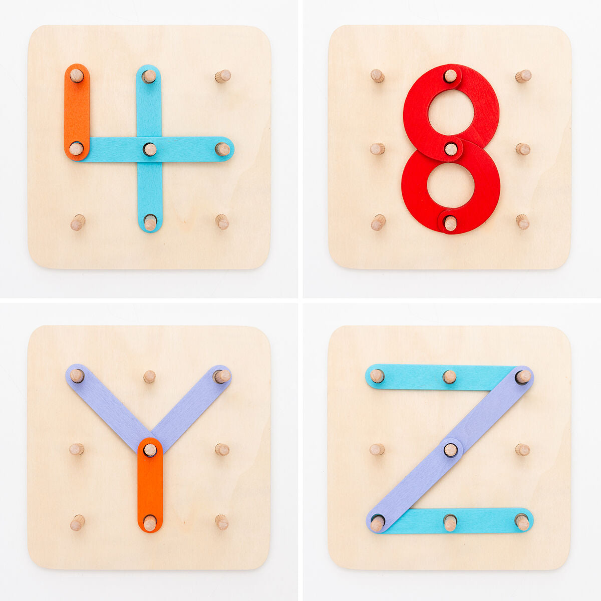 Wooden Set for Making Letters and Numbers Koogame InnovaGoods 27 Pieces-4