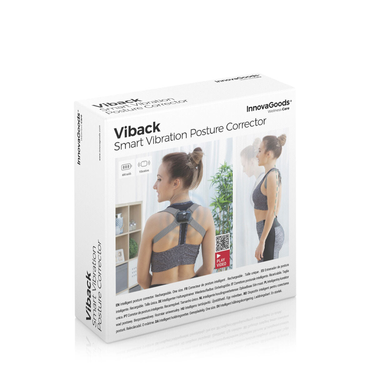 Intelligent Rechargeable Posture Trainer with Vibration Viback InnovaGoods-1