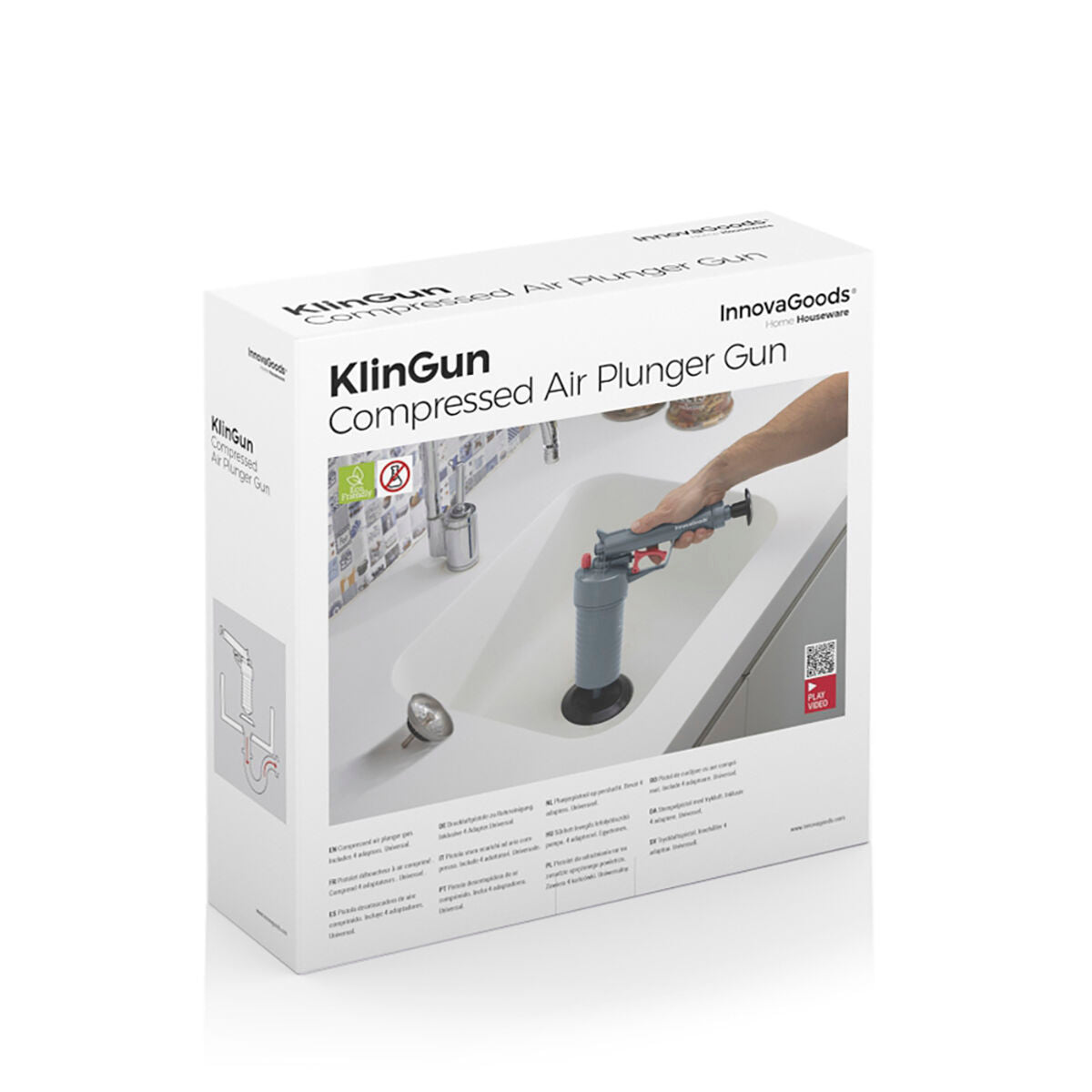 Universal Compressed Air Unblocking Gun with Adaptors KlinGun InnovaGoods-1