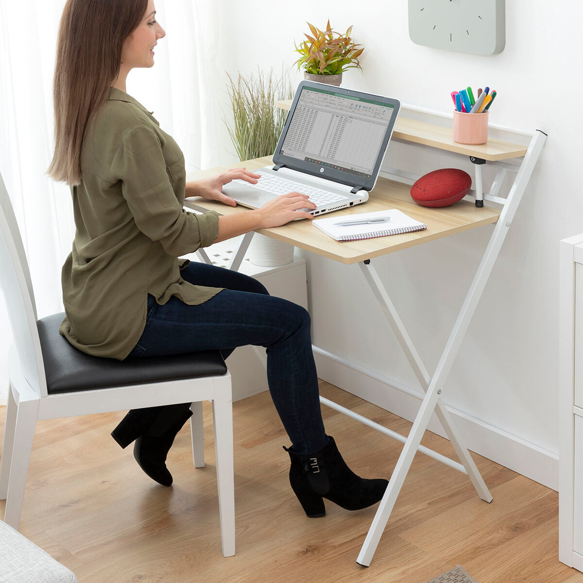 Folding Desk with Shelf Tablezy InnovaGoods-0