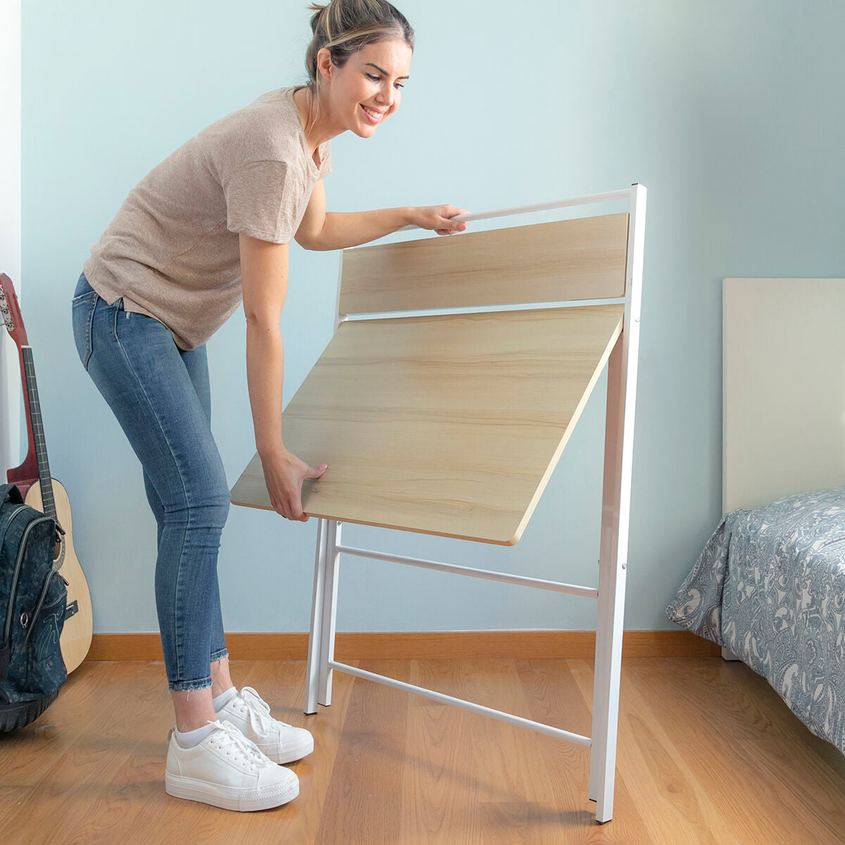 Folding Desk with Shelf Tablezy InnovaGoods-6