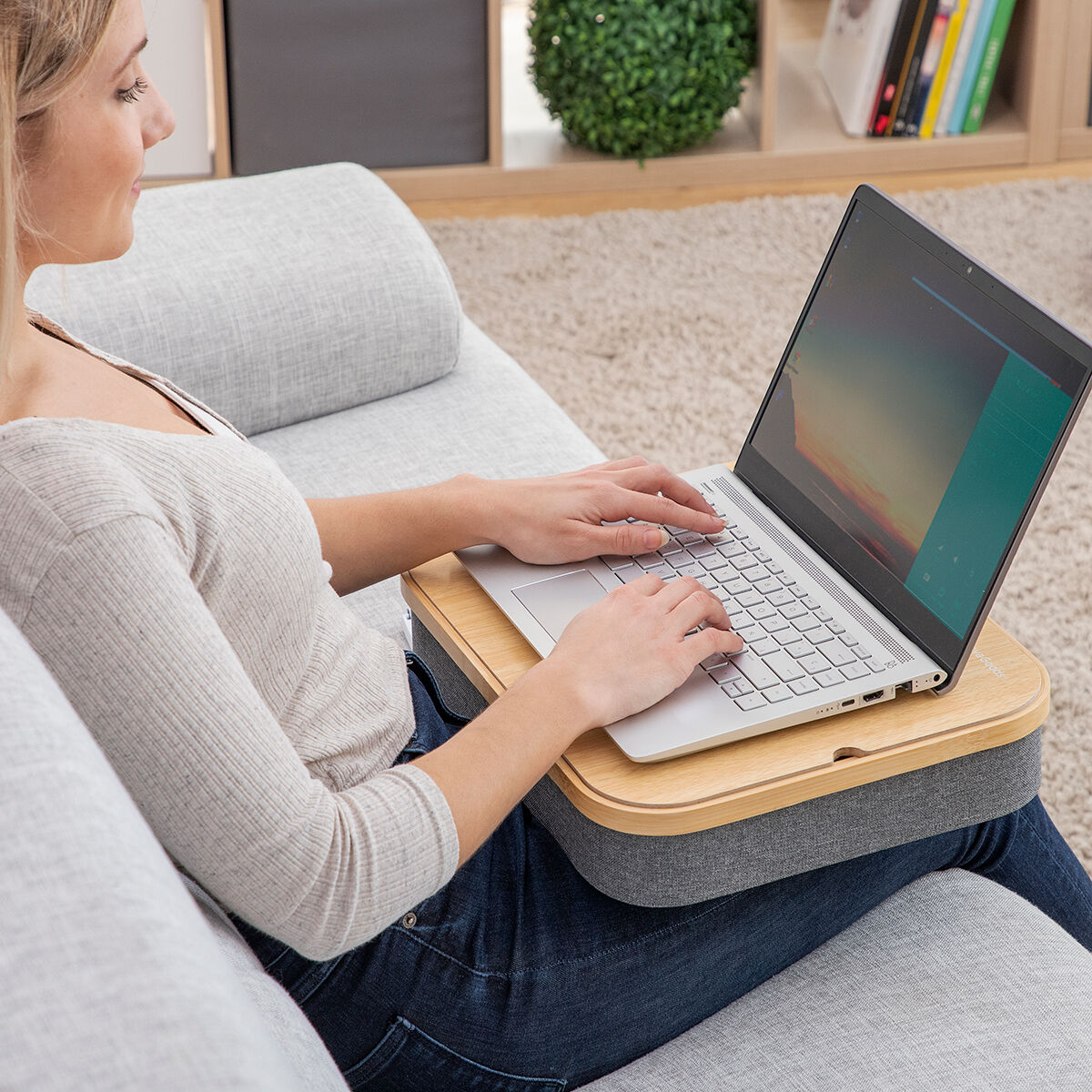 Portable Laptop Desk with Storage Tray Larage InnovaGoods-11