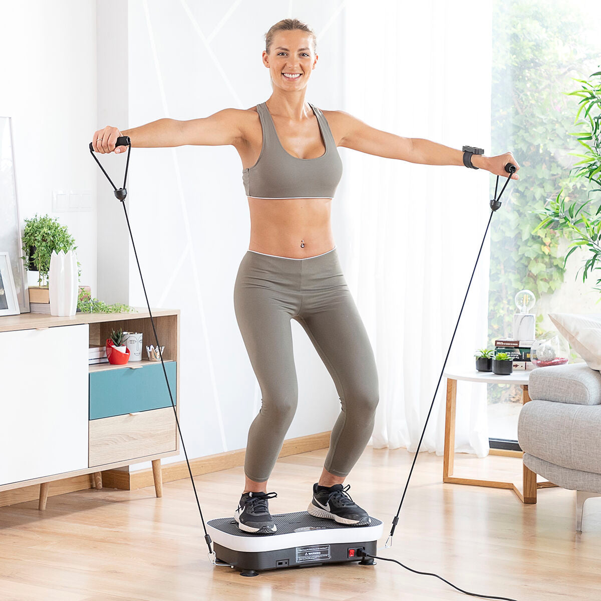 Vibration Training Plate with Accessories and Exercise Guide Vybeform InnovaGoods-0