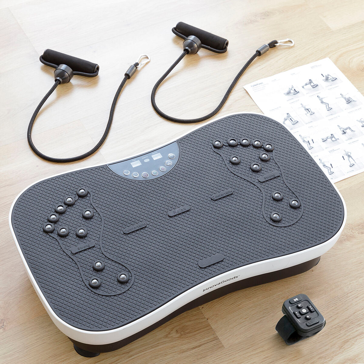 Vibration Training Plate with Accessories and Exercise Guide Vybeform InnovaGoods-14