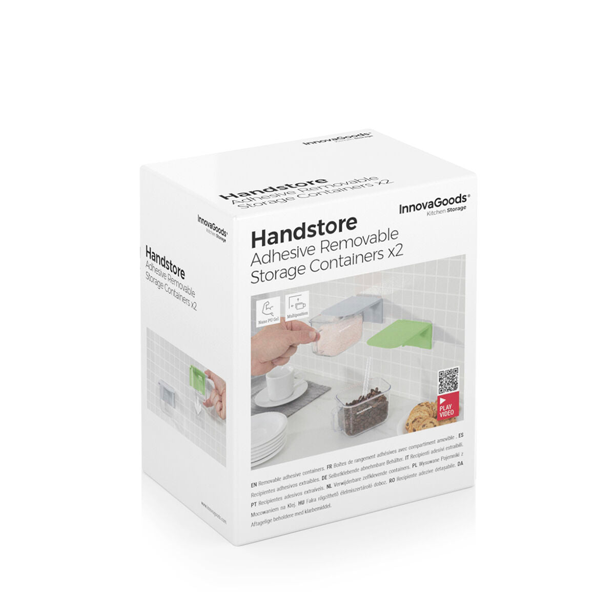 Removable Adhesive Kitchen Containers Handstore InnovaGoods Pack of 2 units-1