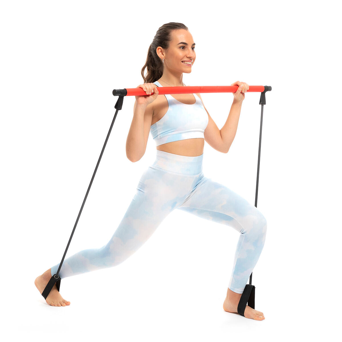 Fitness Bar with Resistance Bands and Exercise Guide Resibar InnovaGoods-4