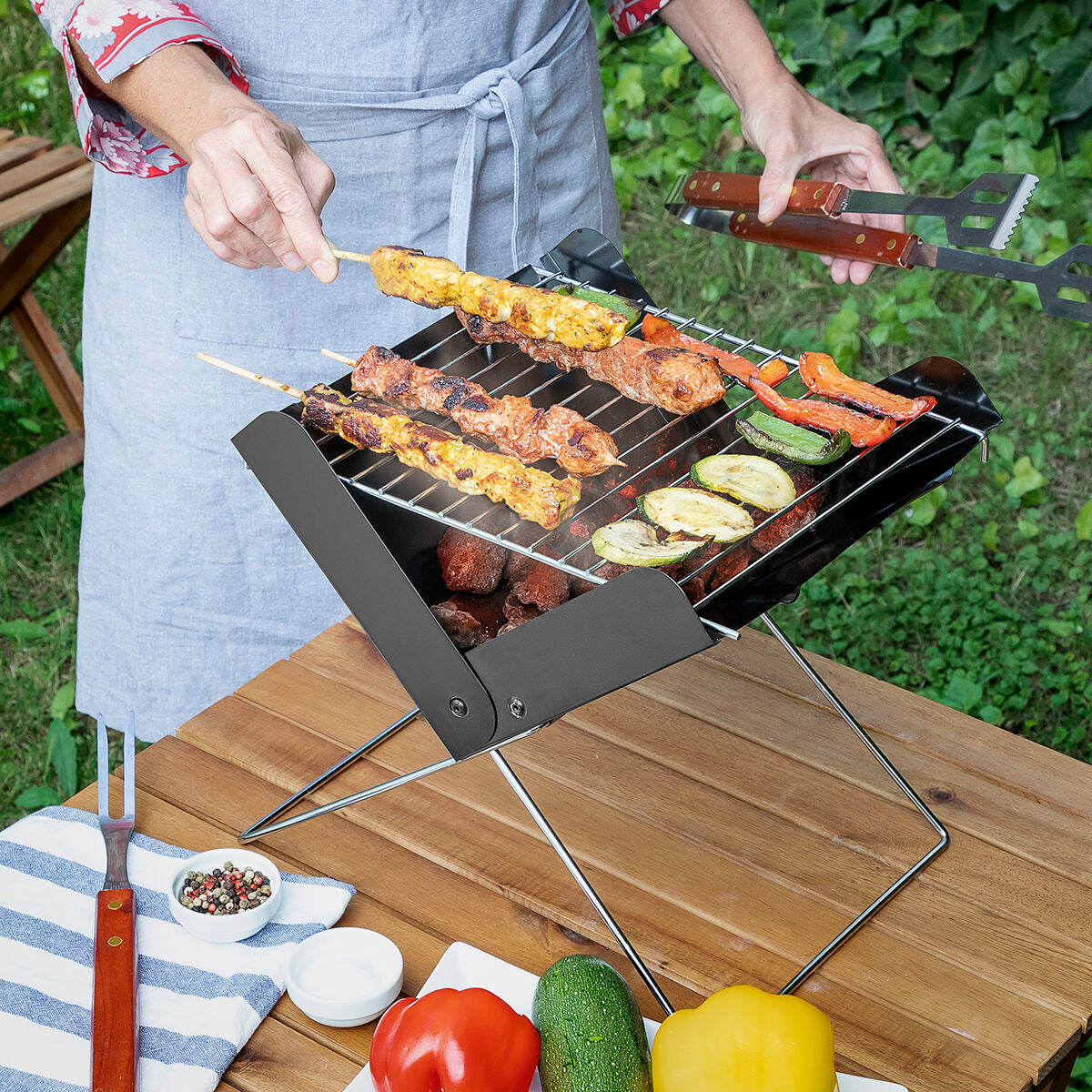 Mini Folding Portable Barbecue for Charcoal Foldecue InnovaGoods-0