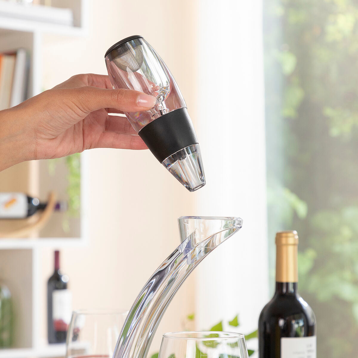 Professional Wine Aerator with Tower Stand and Non-Drip Base Winair InnovaGoods-8