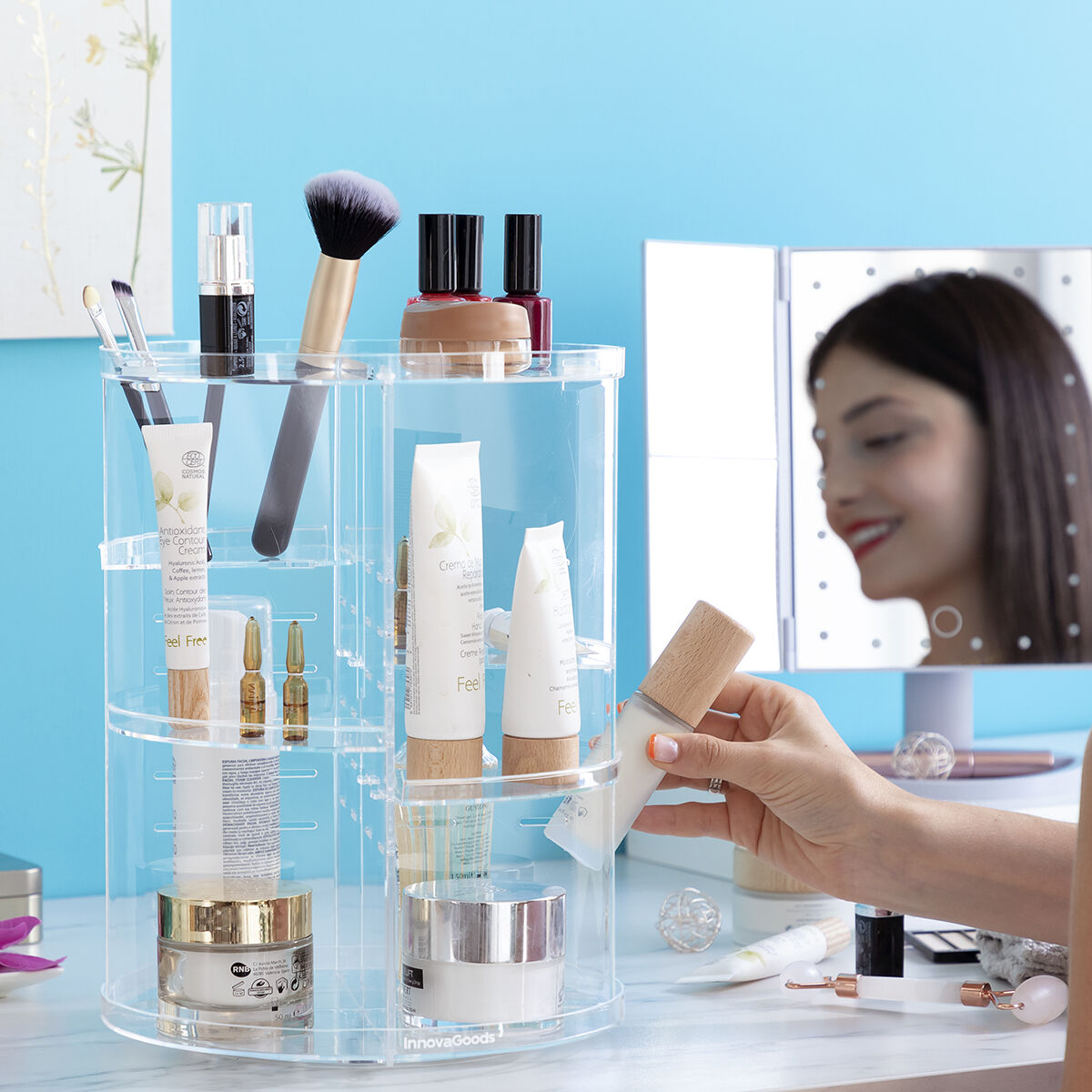 Rotating Make-up Organiser Rolkup InnovaGoods-8