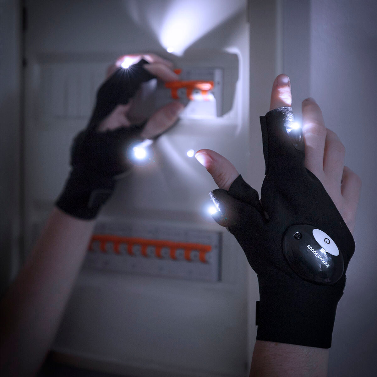 Gloves with LED Light Gleds InnovaGoods 2 Units-0