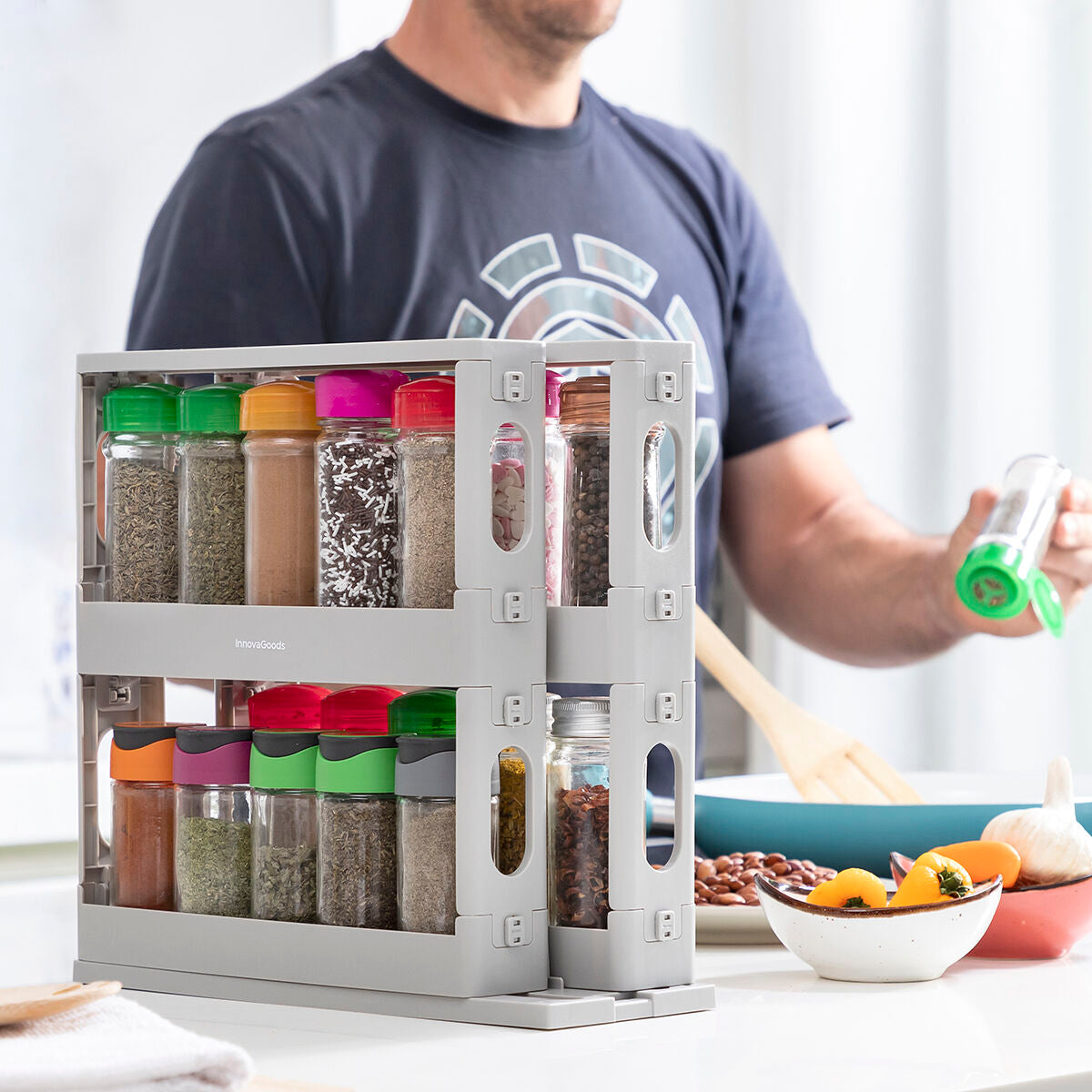 Sliding and Pivoting Spice Organiser Rispick InnovaGoods-8