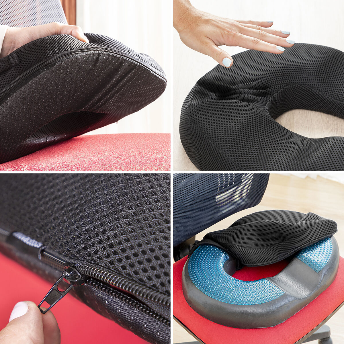 Gel & Bamboo Charcoal Cushion with Removable Cover Charnut InnovaGoods-11