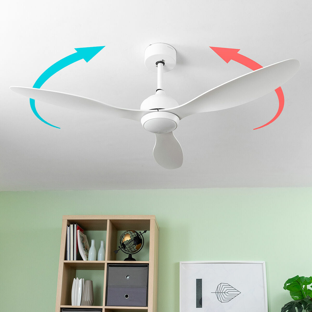 LED Ceiling Fan with 3 ABS Blades Flaled InnovaGoods White 36 W 52" Ø132 cm-5