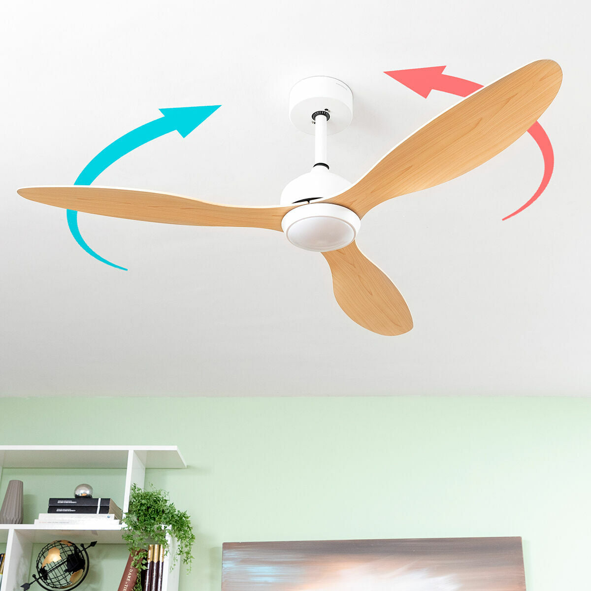 LED Ceiling Fan with 3 ABS Blades Wuled InnovaGoods Wood 36 W 52" Ø132 cm-5