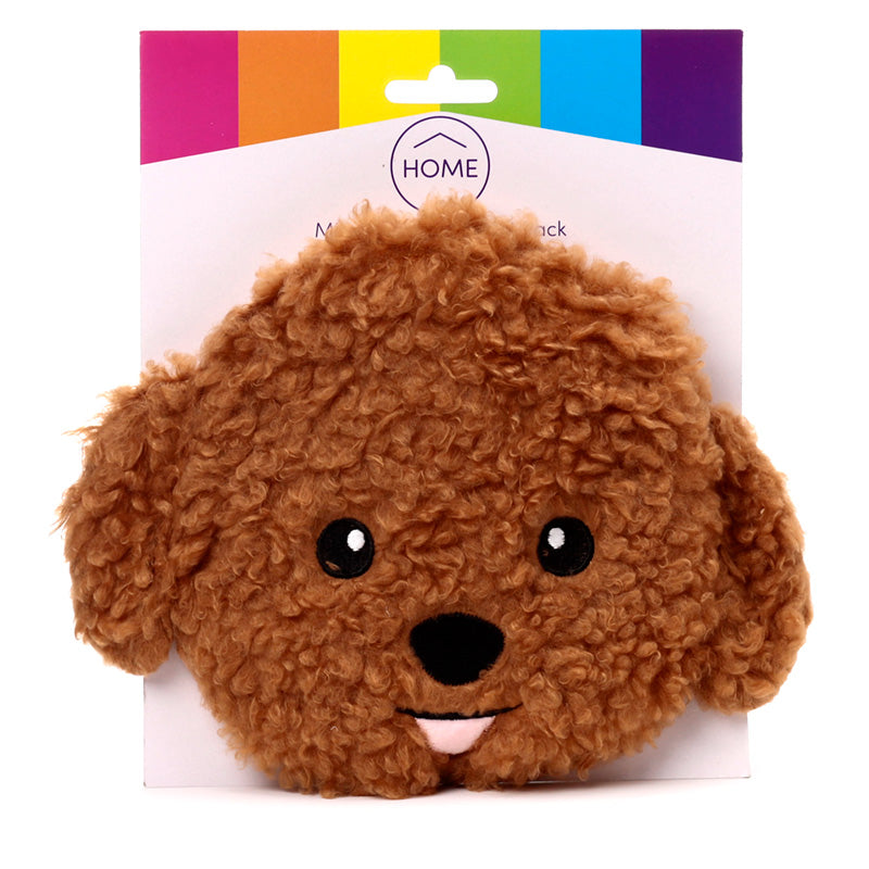 Microwavable Plush Wheat and Lavender Heat Pack - Cavapoo Fluffy Dog Head WARM107-0