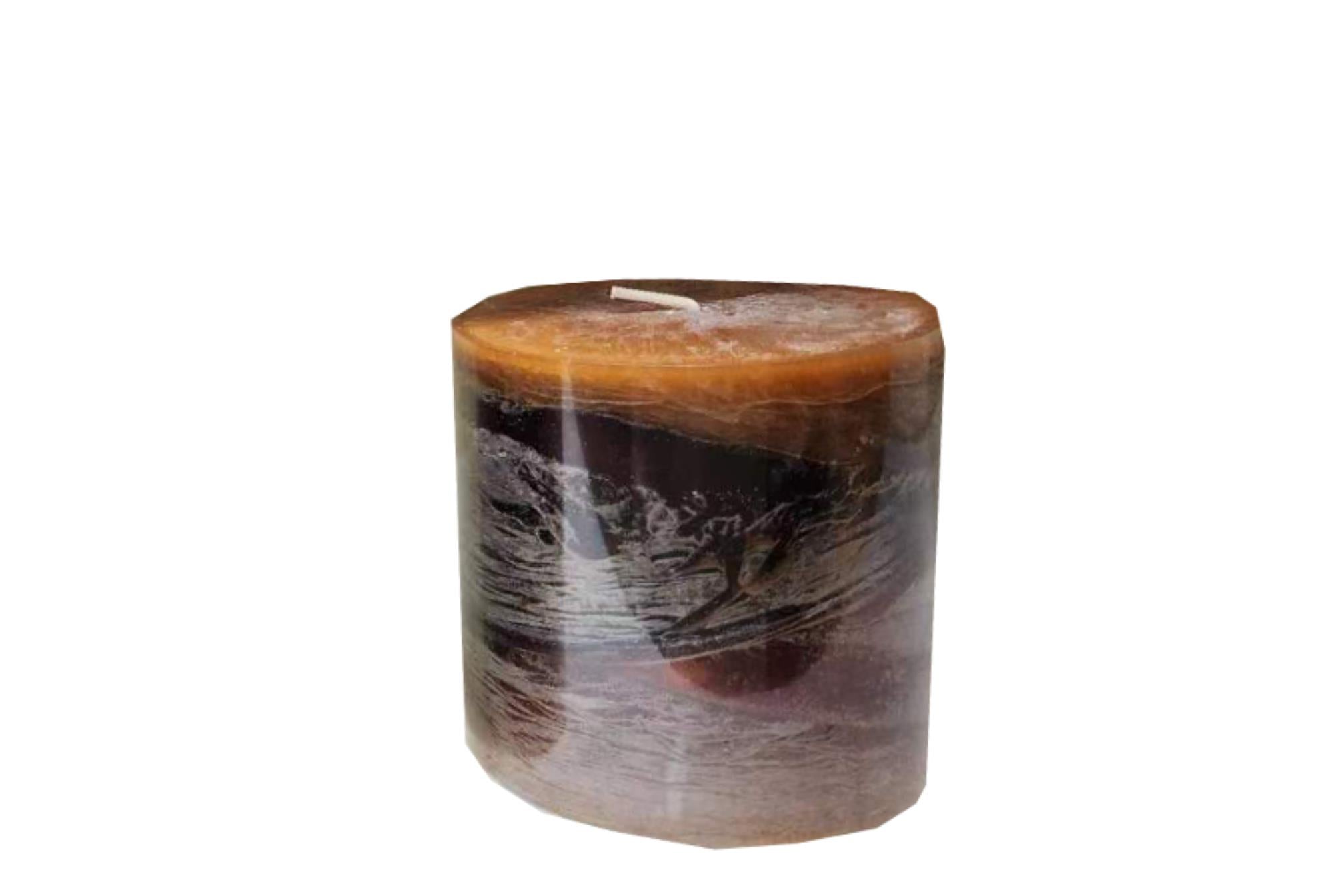 Brown Ombre Pillar Candle Short-3