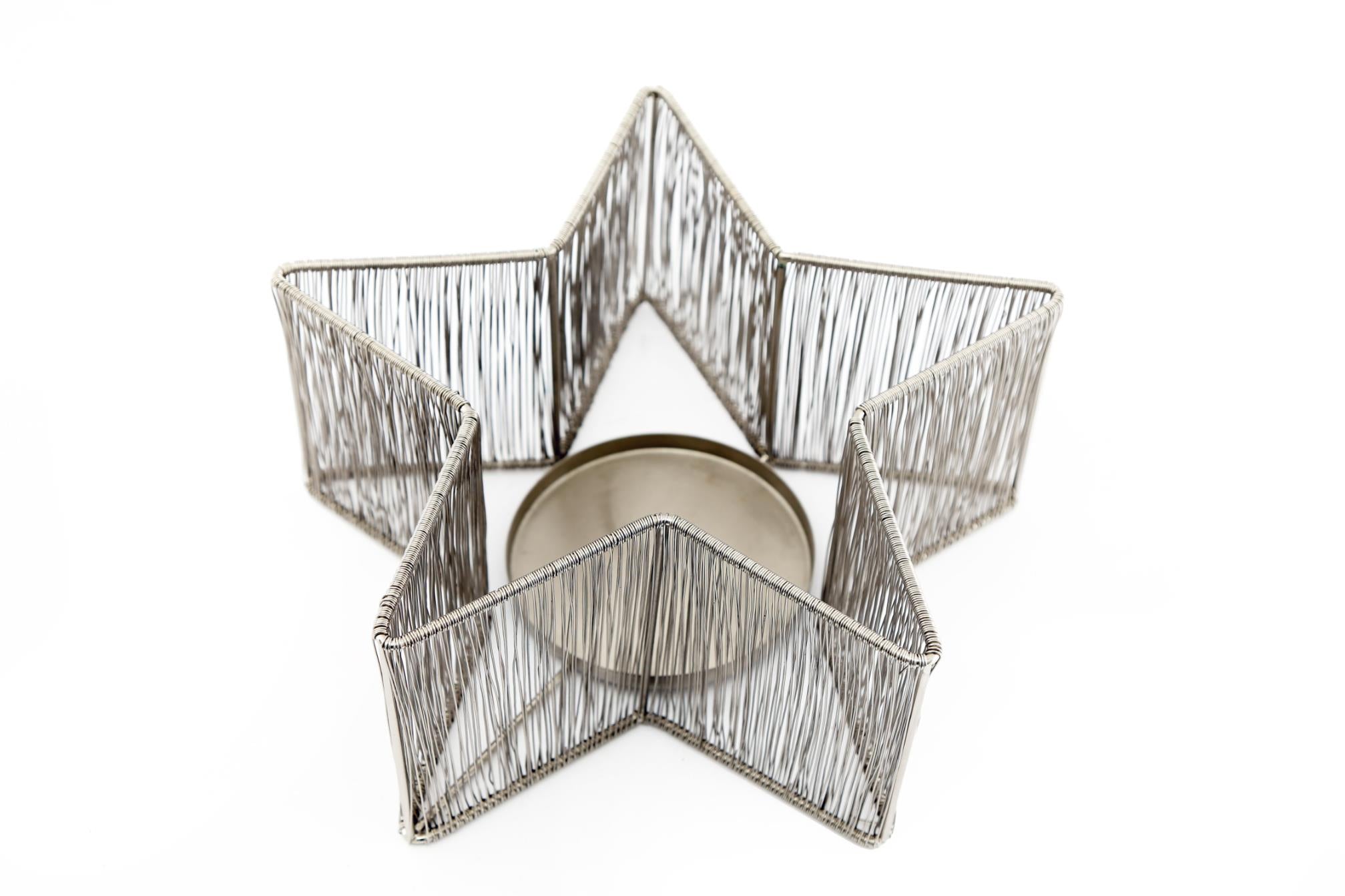 Silver Star Tealight Holder-4