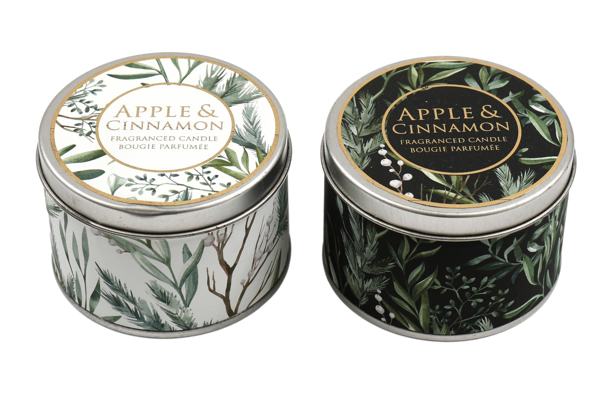 Set of Two Apple and Cinnamon Tin Candles-1