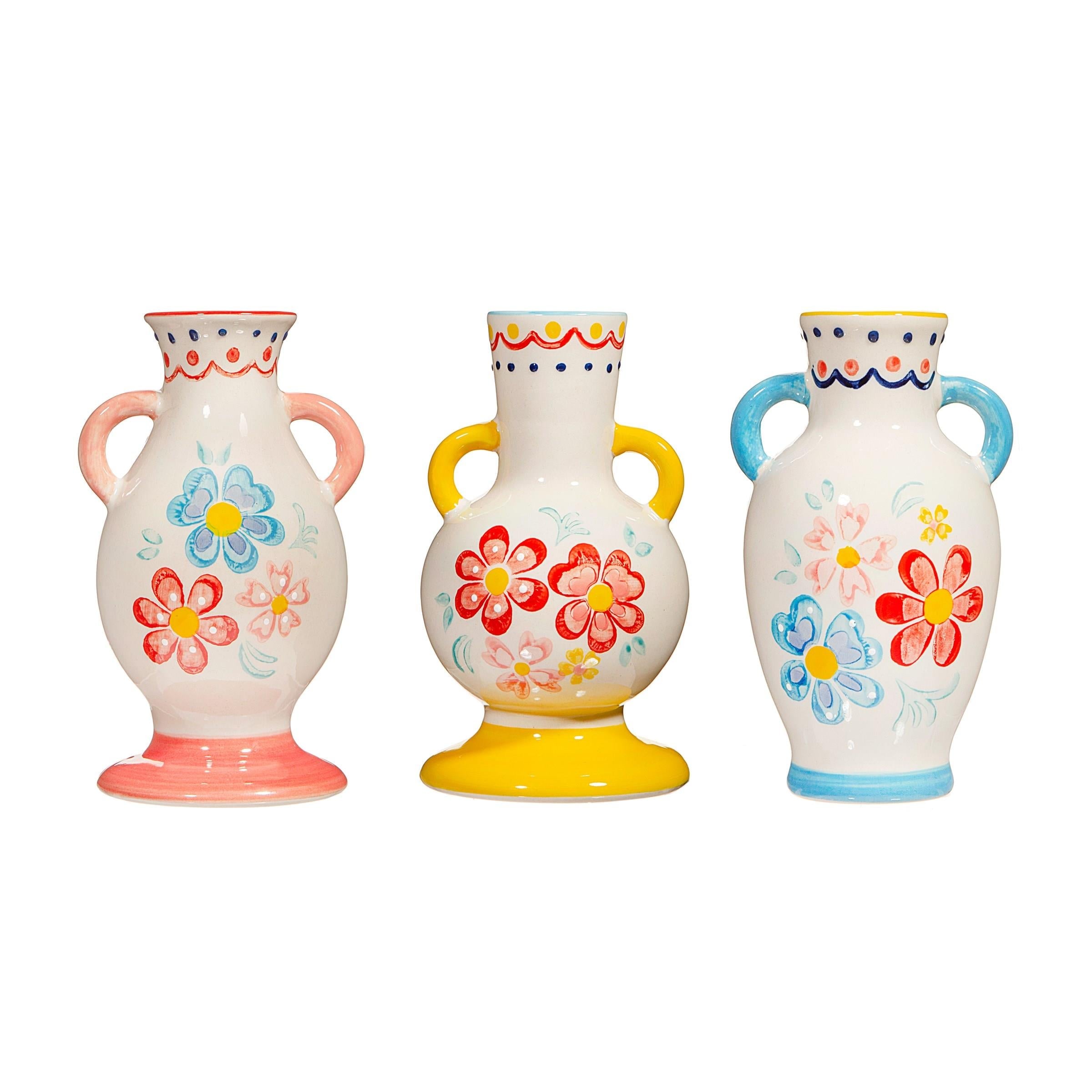 Folk Floral Small Vase Assorted-0