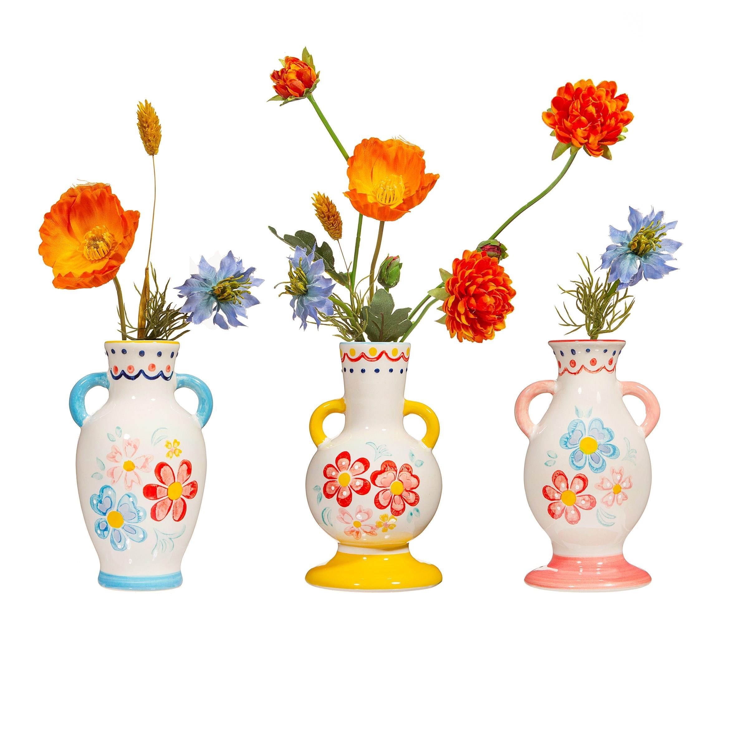 Folk Floral Small Vase Assorted-1